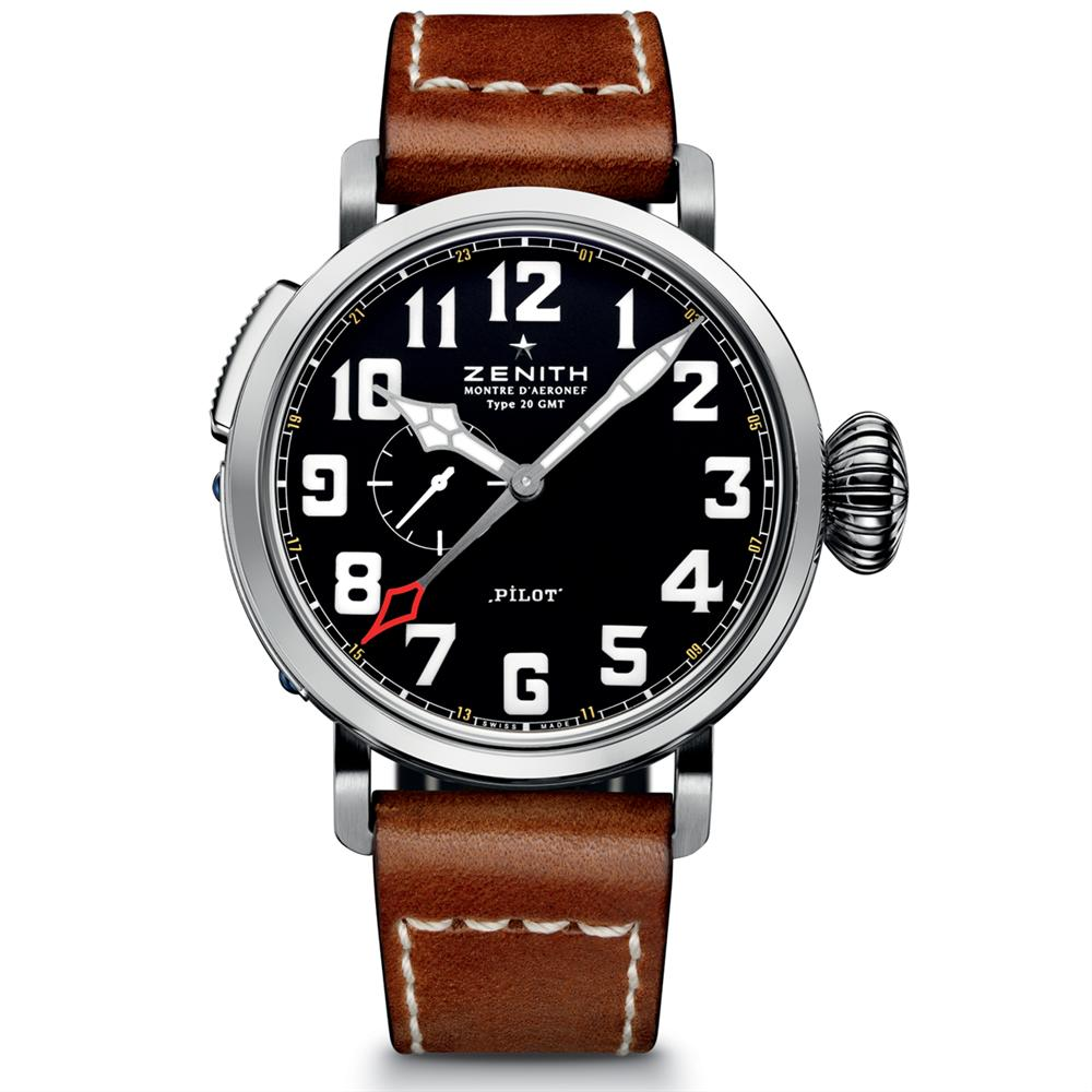 Zenith Pilot Type 20 GMT Automatic Steel Black Dial Watch 48mm 03.2430.693/21.C723
