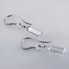 Platinum Briolette Diamond Dangle Earrings 3.09 Carats