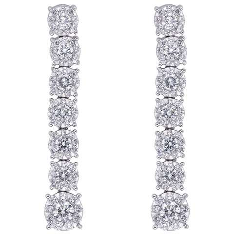 Memoire Bouquets Diamond Drop 4 Prong Earrings 18K MBQ57E