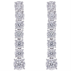 Memoire Bouquets Diamond Drop 4 Prong Earrings 18K MBQ57E