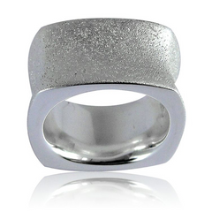 Charles Garnier Margot Constellation Sterling Silver Rhodium Square Ring