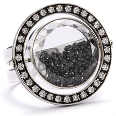 Moritz Glik Kaleidoscope 18K Gold and Black Diamond Orbit Ring