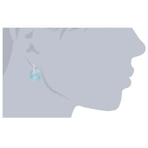 Suzanne Kalan Blue Topaz & Diamond Dangle Earrings White Gold