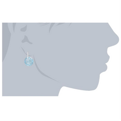 Suzanne Kalan Blue Topaz & Diamond Dangle Earrings White Gold