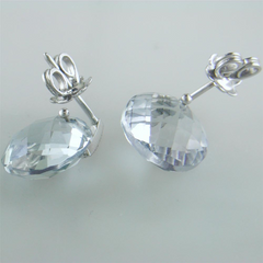 Suzanne Kalan Blue Topaz & Diamond Dangle Earrings White Gold