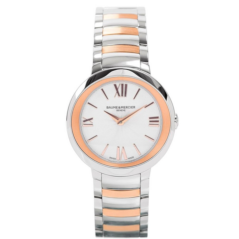 Baume & Mercier Promesse Ladies Steel & Rose Gold Bezel Quartz Watch 30mm 10159