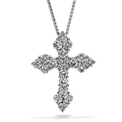 Hearts on Fire Divine Byzantine Diamond Cross Pendant Necklace