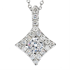 Hearts on Fire Sweet Dream Diamond Halo Pendant Necklace