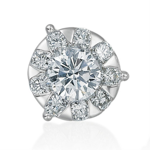 Memoire Diamond Bouquets Three Prong Diamond Stud Earrings