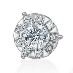 Memoire Diamond Bouquets Three Prong Diamond Stud Earrings