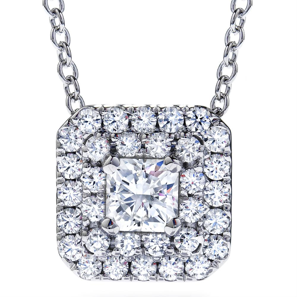 Hearts on Fire Transcend Double Halo Dream Diamond Pendant Necklace