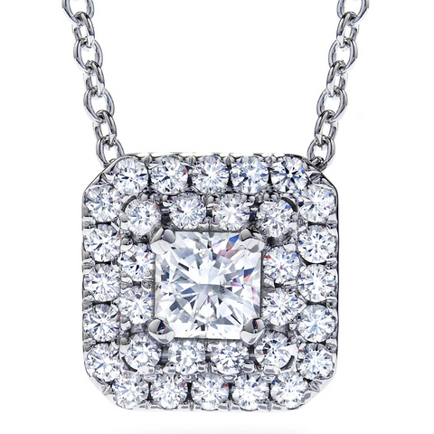 Hearts on Fire Transcend Double Halo Dream Diamond Pendant Necklace