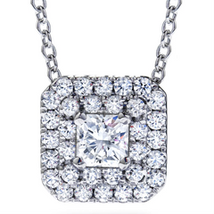 Hearts on Fire Transcend Double Halo Dream Diamond Pendant Necklace