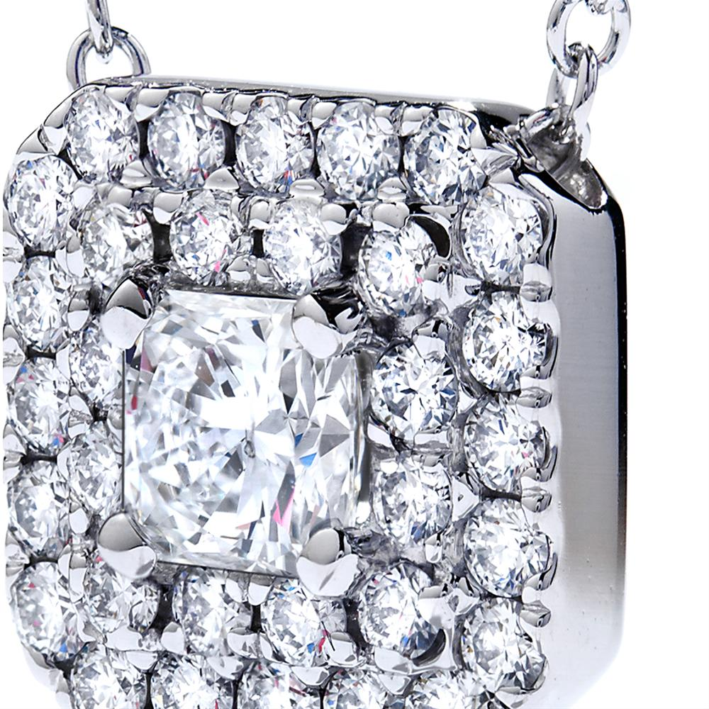 Hearts on Fire Transcend Double Halo Dream Diamond Pendant Necklace