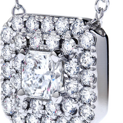 Hearts on Fire Transcend Double Halo Dream Diamond Pendant Necklace