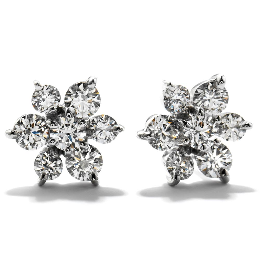 Hearts on Fire Garden Flower Diamond Stud Earrings