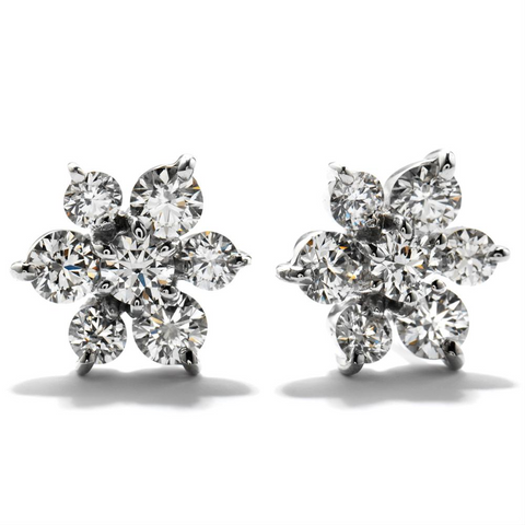 Hearts on Fire Garden Flower Diamond Stud Earrings