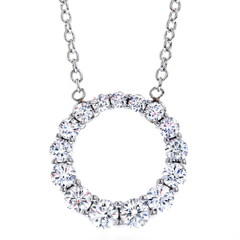Hearts on Fire Whimsical Graduated Diamond Circle Pendant Necklace