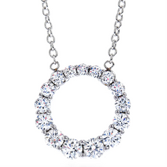 Hearts on Fire Whimsical Graduated Diamond Circle Pendant Necklace