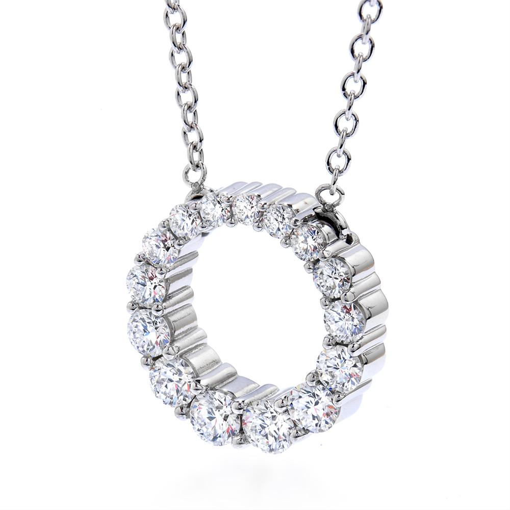 Hearts on Fire Whimsical Graduated Diamond Circle Pendant Necklace