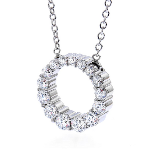 Hearts on Fire Whimsical Graduated Diamond Circle Pendant Necklace