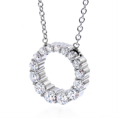 Hearts on Fire Whimsical Graduated Diamond Circle Pendant Necklace