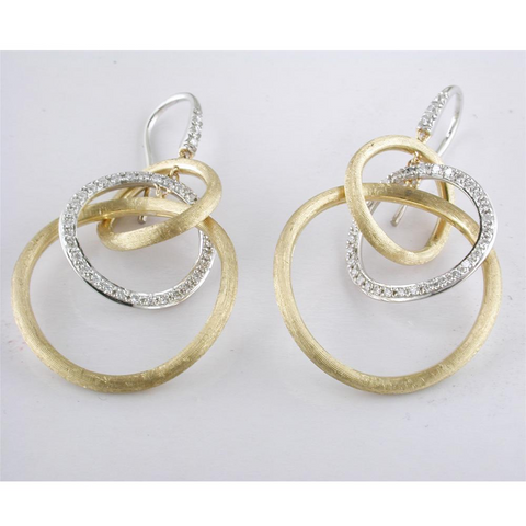 Marco Bicego Jaipur Link White Yellow Gold Diamond Dangle Earrings