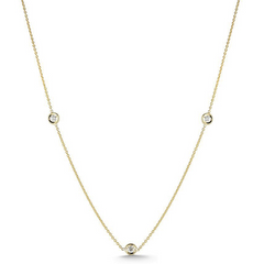 Roberto Coin DIAMONDS BY THE INCH 3 STATION DIAMOND NECKLACE Yellow Gold