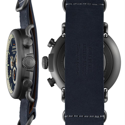 Shinola Runwell Contrast Chrono 47mm Blue Gunmetal Men's Watch S0110000146