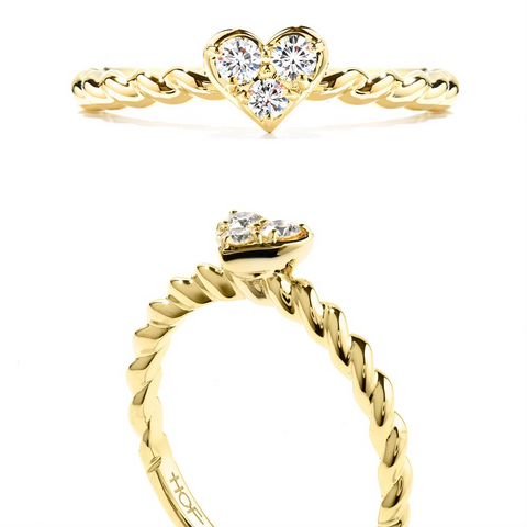 Hearts on Fire Diamond Bar Heart Stackable Ring