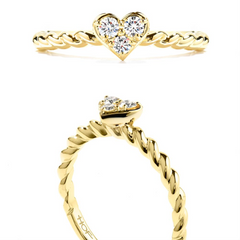 Hearts on Fire Diamond Bar Heart Stackable Ring