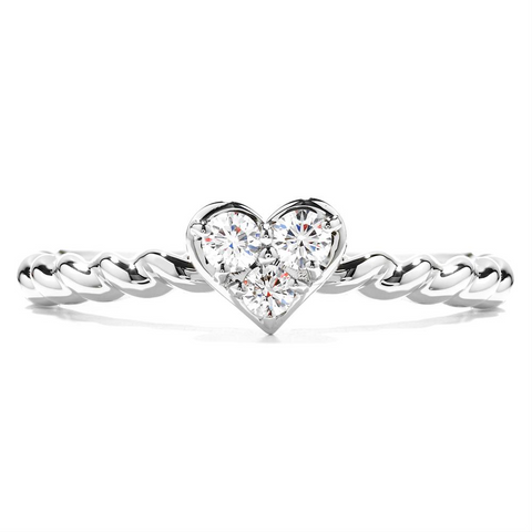 Hearts on Fire Diamond Bar Heart Stackable Ring