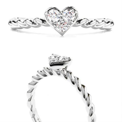 Hearts on Fire Diamond Bar Heart Stackable Ring