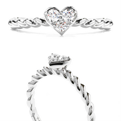 Hearts on Fire Diamond Bar Heart Stackable Ring