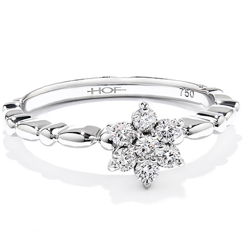 Hearts on Fire Diamond Bar Flower Stackable Ring