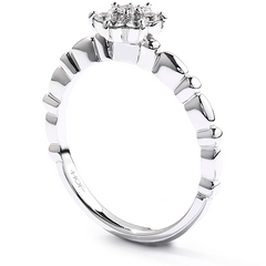 Hearts on Fire Diamond Bar Flower Stackable Ring