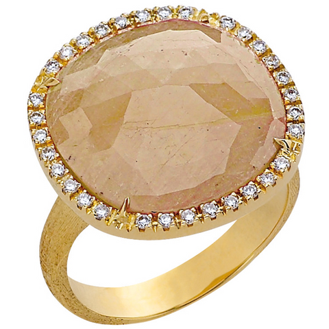 Marco Bicego Jaipur Pink Sapphire & Diamond Yellow Gold Ring