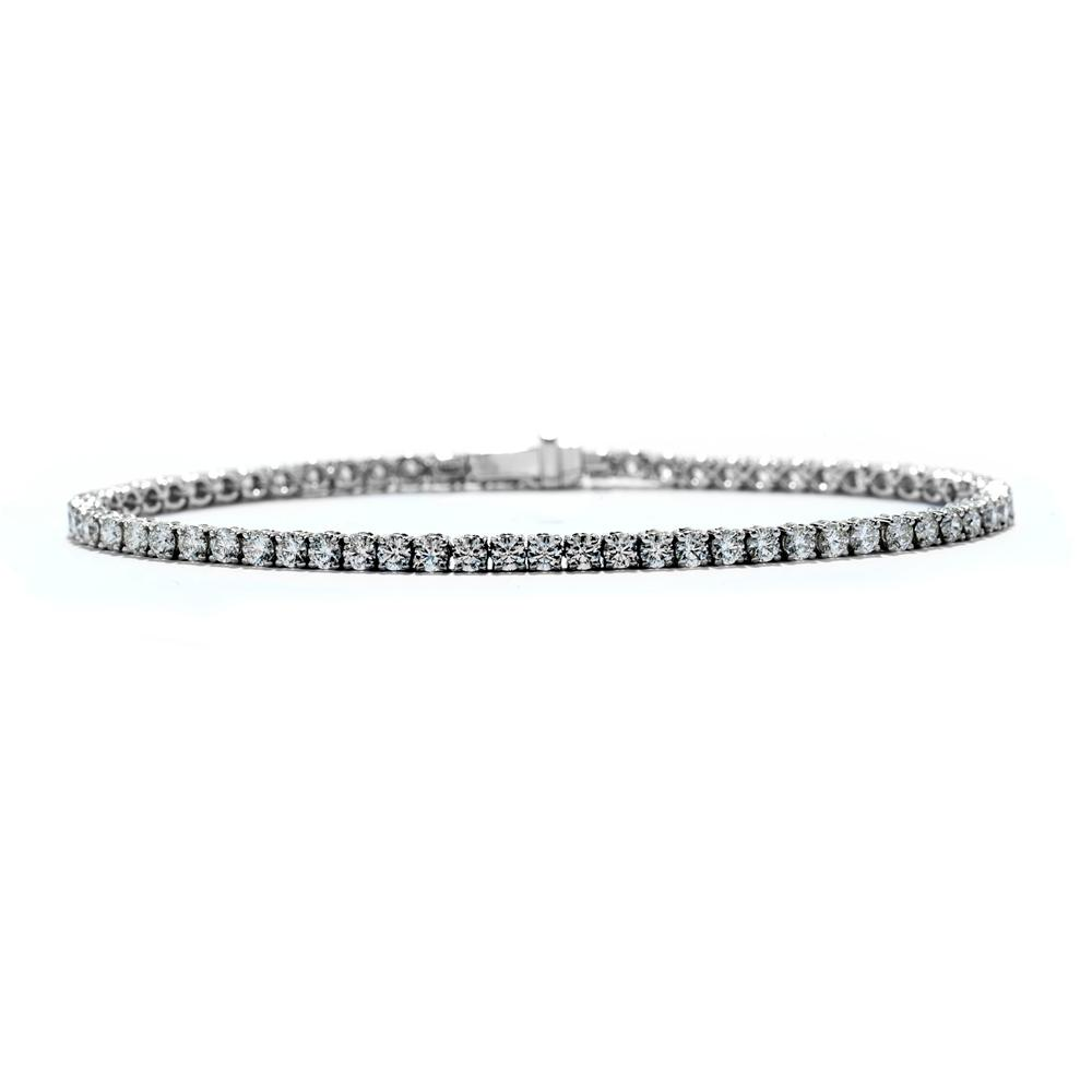 Single Row Prong Set Diamond Tennis Bracelet 3.57ctw 18K