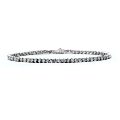 Single Row Prong Set Diamond Tennis Bracelet 3.57ctw 18K