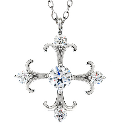 Hearts on Fire Fairy Tale Diamond Cross Pendant Necklace
