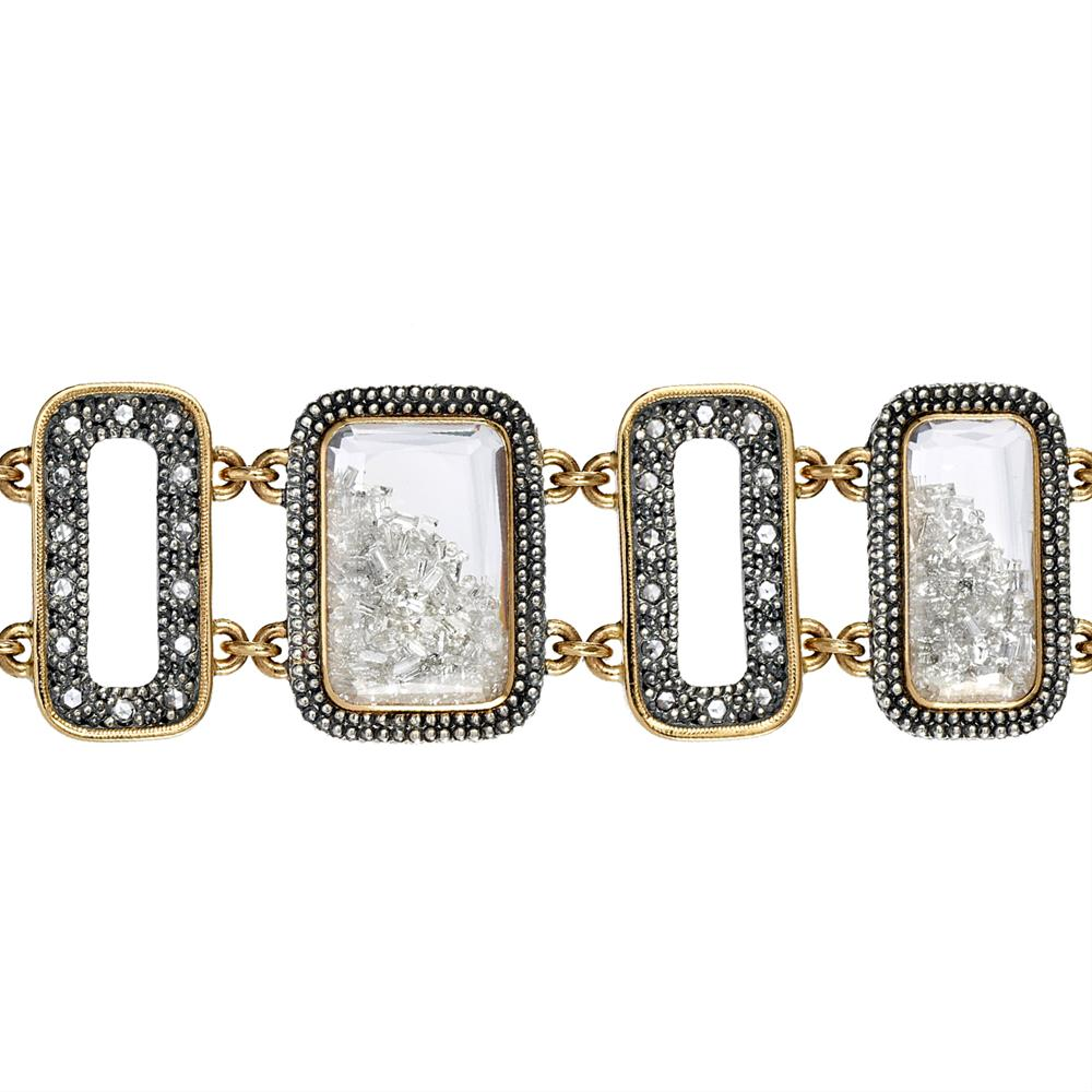 Moritz Glik Rose Cut Floating Diamond Rectangle Bracelet