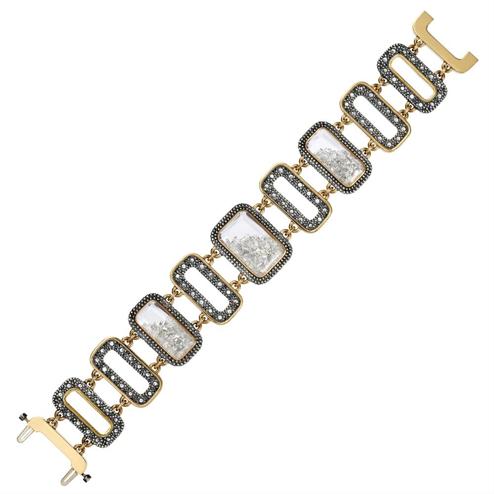 Moritz Glik Rose Cut Floating Diamond Rectangle Bracelet