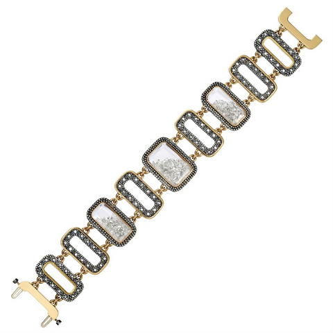 Moritz Glik Rose Cut Floating Diamond Rectangle Bracelet
