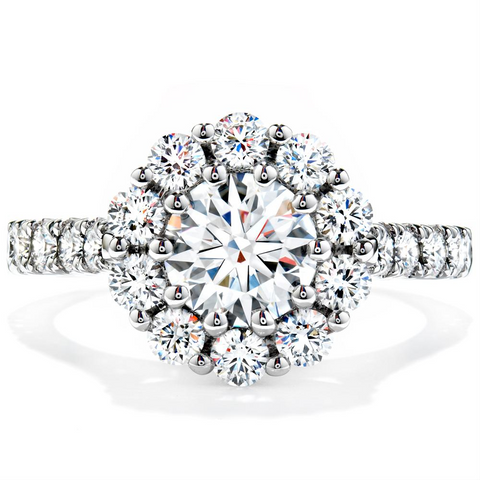 Hearts on Fire Beloved Round Diamond Halo Engagement Ring 1.25ctw