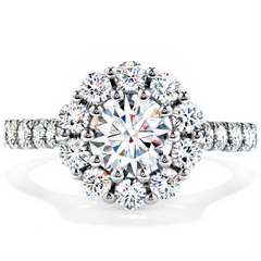 Hearts on Fire Beloved Round Diamond Halo Engagement Ring 1.25ctw