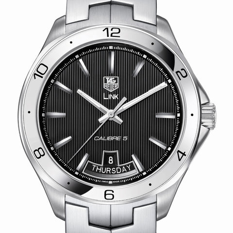 TAG Heuer LINK Calibre 5 Day-Date Automatic Black Dial Watch 42mm WAT2010.BA0951