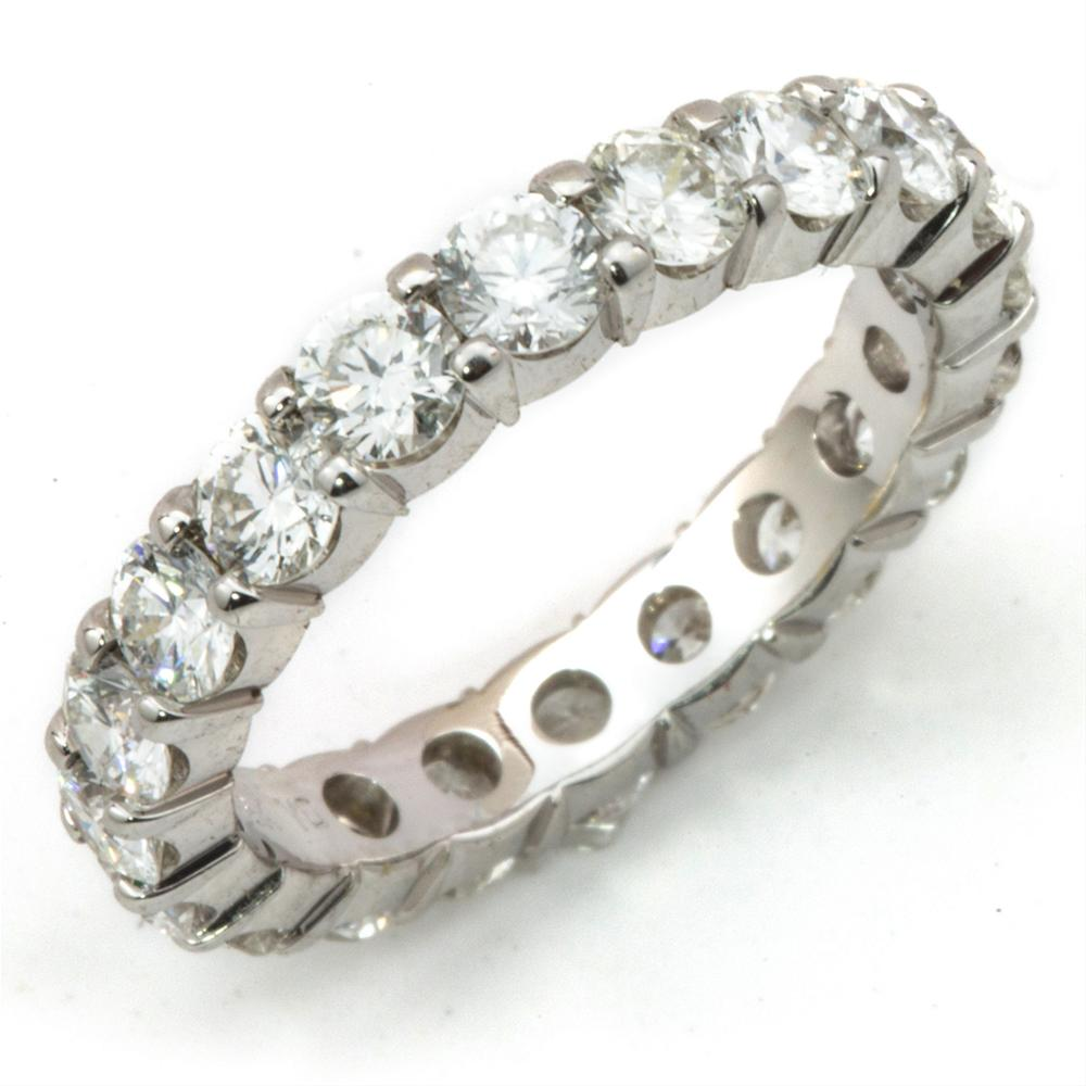 Round Diamond Eternity Band Anniversary Ring Prong Set 4.00 carats