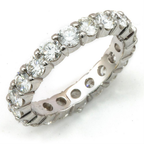 Round Diamond Eternity Band Anniversary Ring Prong Set 4.00 carats