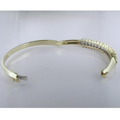 Estate Vintage 14K Yellow Gold Princess Diamond Bangle Bracelet 5 Carats