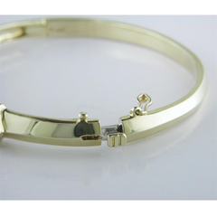 Estate Vintage 14K Yellow Gold Princess Diamond Bangle Bracelet 5 carats